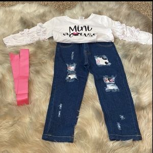 NWT GIRLS SIZE 5T MINNIE MOUSE 3piece set